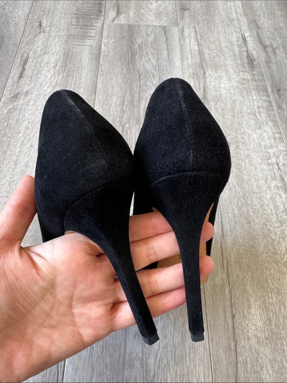 Gucci Y2K Black Suede Platform Pumps Heels Size 37.5 Coquette Girl Party Glam - Picture 7 of 10
